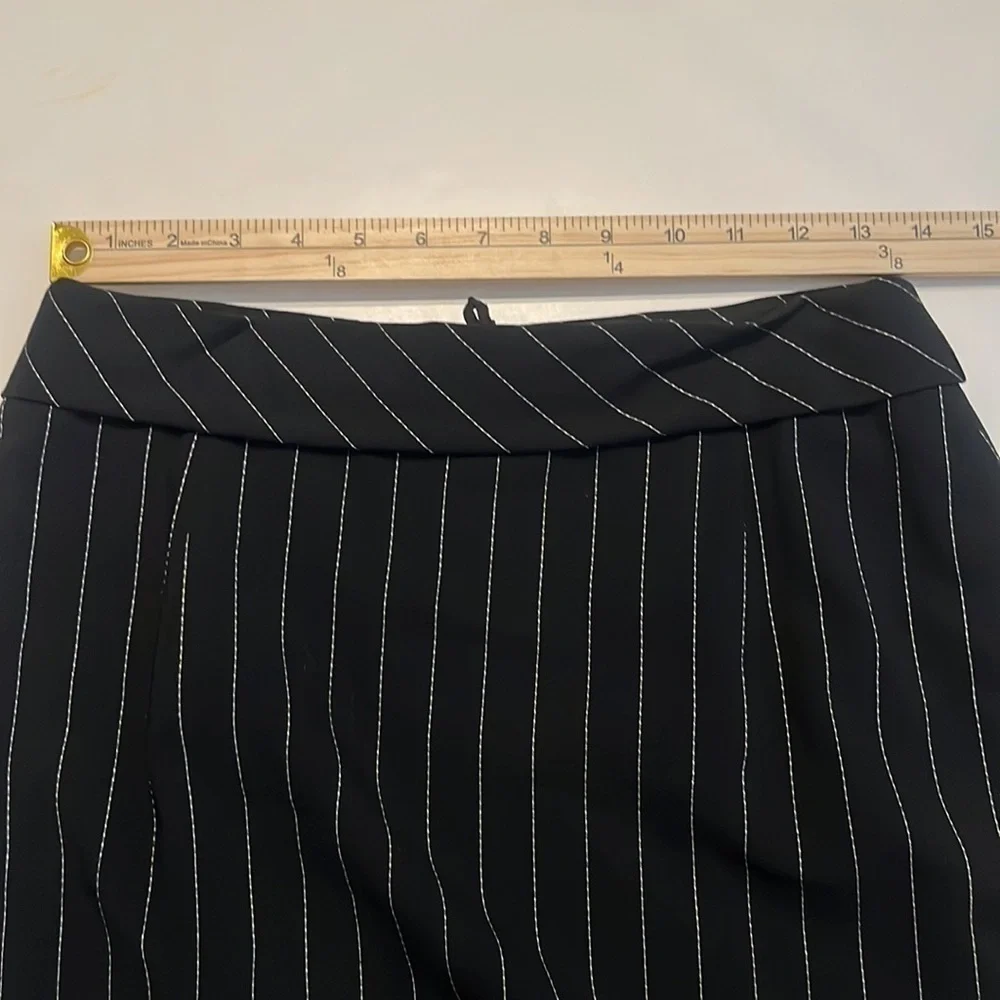 Mondi Vintage Wool Black with White Pinstripe A-Line Skirt Size 42EU, 6/8US